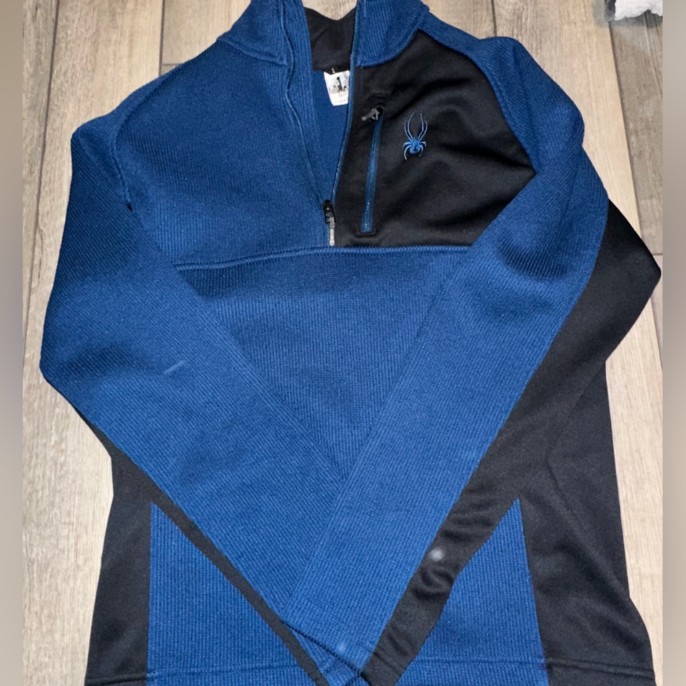 Spyder blue and black pullover size medium